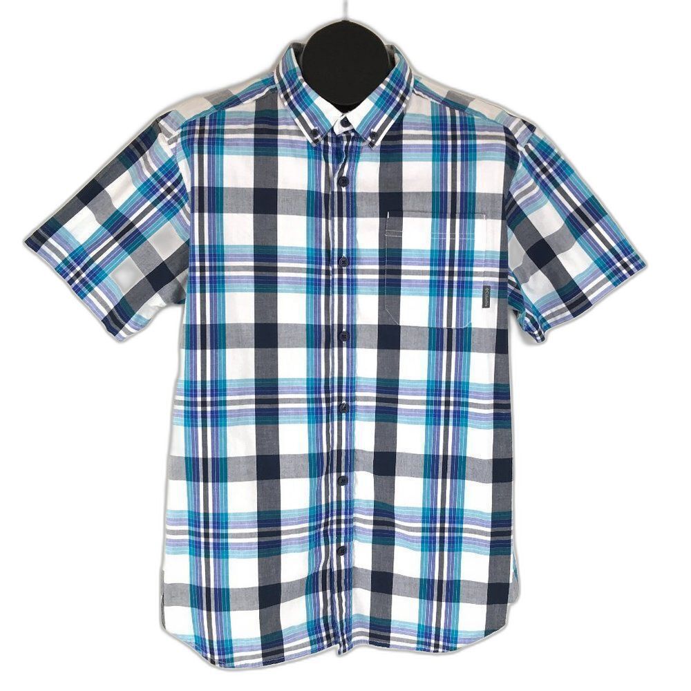 Columbia Button Down Shirt Men's Large Regular Fit Plaid Casual Short Sleeve